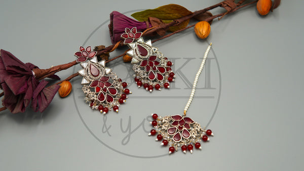 Ruby Royale Earrings with Teeka