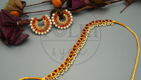 Geometrical Kundan Choker & Chamki Baali Set