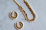 Geometrical Kundan Choker & Chamki Baali Set